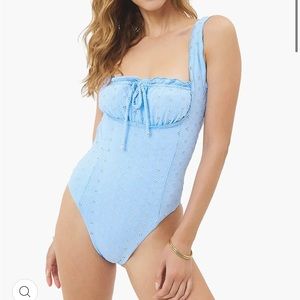 NWOT Frankies bikinis fawn eyelet one piece